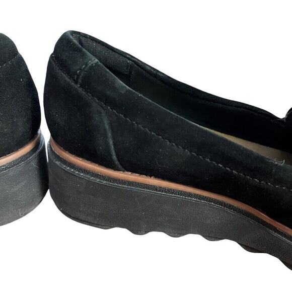 Clarks Black Loafers with Tassels and Platform Sole - Picture 3 of 16